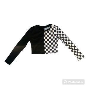 Black and White checkered crop top